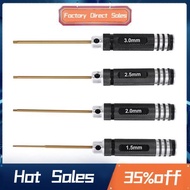 4 Pcs 1.5 / 2.0 / 2.5 / 3.0 mm Hex Screwdriver Set Titanium Hex Wrench Tool Set for Multi- FPV RC To