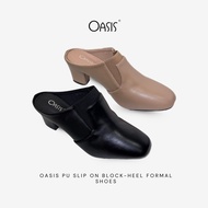 OASIS PU SLIP ON BLOCK-HEEL FORMAL SHOES 2-4728