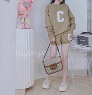 [Voucher 50k Freeship Max 0 đồng toàn quốc] Set bộ thun dễ thương thời trang Hàn Quốc chữ C đơn giản