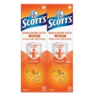 【mobileaid-HLT】【Scotts】Emulsion Vita Orange Liver Oil Extra Twin Pack (2x400mL)