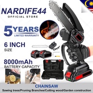 5 Years Warranty Chainsaw 6 Inch Cordless Mini Chainsaw Handheld Portable Electric Chain Saw Branch Wood Cutting Trimmer