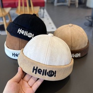 Baby Letter Landlord Hat Autumn Winter Brimless Beanie Hats Korean Casual Kids Docker Cap