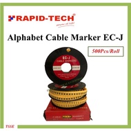 Cable Marker EC-J Flat Type Alphabet A-M Cable Marker, Wire Marker (500pcs/Roll)