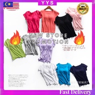 YYS⭐️F.Ready Stock⭐️M-XXL Woman Upgrade Modal Padded BRA-T Cover Cup Short-sleeved T-shirt Super Com