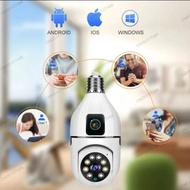 Cctv Dual Lens Light Bulb V380 / V380 Pro 1080P CCTV Camera Dual Micro SD Camera Lamp Wifi LED infra