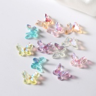 St.kunkka 20/50Pcs 10.5x7.5mm Mini Aurora Glitter Colorful 3D Resin Butterfly Epoxy Resin Filiings for DIY Epoxy Resin Mold Cratfs Nail Art Fillers