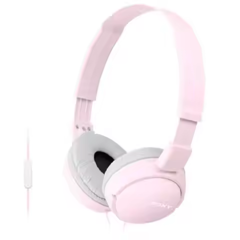 Sony mdr-zx110app padded wired and pink headphones, foldable, with microphone