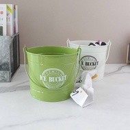 Portable Ice Bucket Home Kitchen Desktop Storage Iron Bucket Portable Ice Bucket Home Kitchen Deskto