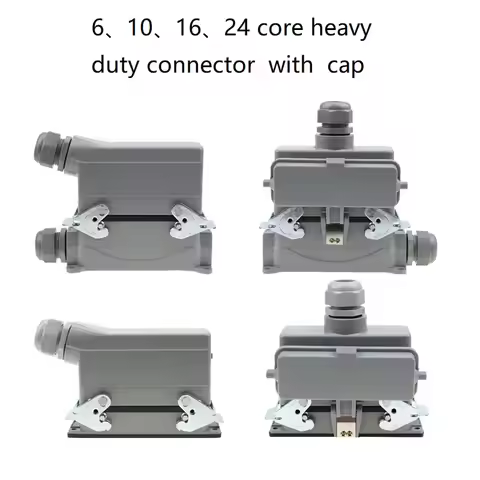 Rectangular Heavy Duty Connector HDC-HE Waterproof Aviation Industry 6/10/16/24 core pins Plug Socke