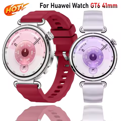 18mm Official Silicone Band For Huawei Watch GT6-5-4 41mm Fashion Wave Bracelet Huawei Watch 5/GT5 P