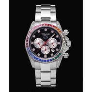 Unisex Watch Tomaz GR02-D3 (Silver/Black) with Rainbow Swarovski