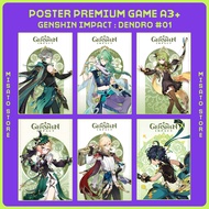 Premium Full HD Poster Game A3+ : Genshin Impact - Dendro [Episode 01] - Alhaitham, Baizhu, Collei, 
