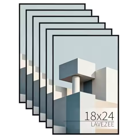 Poster Frame Black, 6 Packs Lightweight 18 x 24 Poster Frames for Wall Mounting, Display 24x18 Pictu