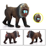 Solid simulation wild animal world baboon gorilla model red faced monkey children toy figurine ornam