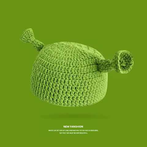 Unisex Balaclava Monster Shrek Hat Wool Winter Warm Knitted Hats Green Funny Beanie Skullies Cap for