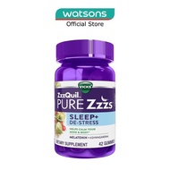 ZZZQUIL Pure ZZZs Sleep + De Stress Melatonin Sleep Aid Gummies With Ashwagandha For Stress Support 