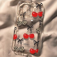 Leopard Print Cherry Transparent Space Case Compatible iPhone Phone Case Applies iPhone 16 Pro Max/1