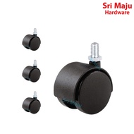 MAJU T4-SM8 (4’s) Twin Wheel Caster 40mm M8 Thread Screw Stem Coffee Meja TV Table Chair Skru Roda K