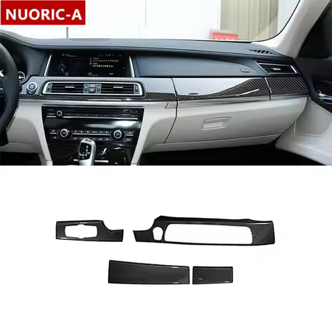 Carbon Fiber Color Center Console Dashboard Panel Decoration Cover Trim For BMW 7 Series F01 F02 200
