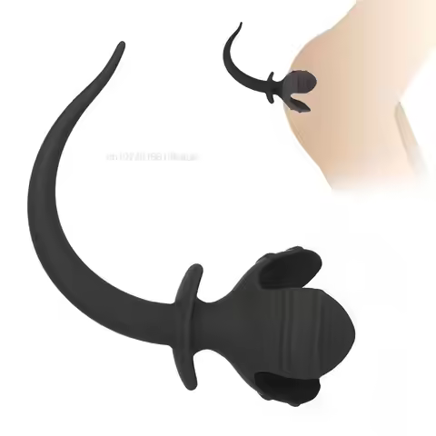 Silicone Dog Tail Anal Open Plug Silicone Prostate Massager G Spot Tails Butt Plug Cosplay Accessori