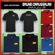 BRUNEI FLAG TSHIRT POLO QUICKDRY | 100% MICROFIBER | COLLAR | JERSEY | SMART | CASUAL