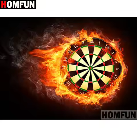 HOMFUN Full Square/Round Drill 5D DIY Diamond Painting "Fire dart board" 3D Diamond Embroidery Cross