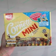 Wall's Cornetto MINI ice cream es krim COKLAT VANILA ( Isi 12 per box)