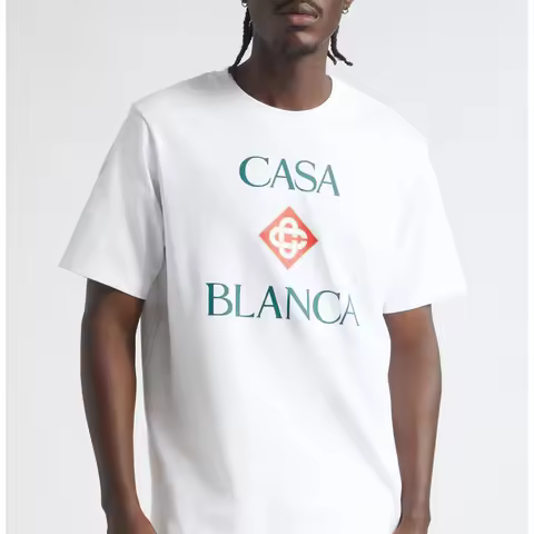 Casablanca Sports Luxury Unisex T-Shirt, 2026 Fashion Men's Sports Breathable T-Shirt, Women's Breat