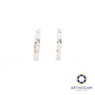 Arthesdam Jewellery 14K White Gold Sparkles Petite Hoop Earrings