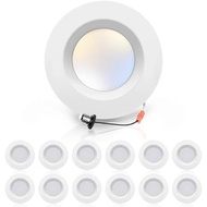 ECOELER 5/6 inch LED Recessed Lighting, Dimmable Ceiling Can Light, 16.5W 1200Lm, 5CCT Selectable(27