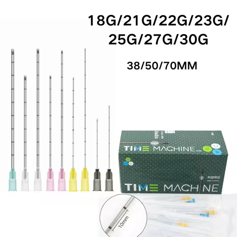 50pcs Tattoo Blunt-tip Cannula 21G 22G 23G 25G 27G 30G 18G Micro Body Piercing Needles 38/50/70MM Sy