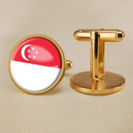 Singapore Flag Cufflinks World Countries Flag Cufflinks