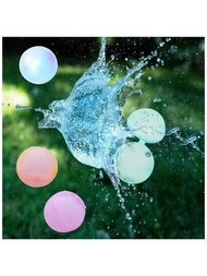 5個隨機顏色可重複使用的矽膠水球，按鈕設計，快速注水，適合水上遊戲，水上派對，水戰，成人水上活動，戶外遊戲，水戰，水彈快速裝水，水彈派對遊戲，庭院聚會，家庭聚會