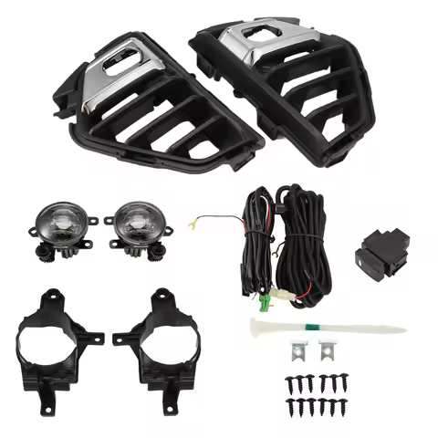 Car LED Fog Light Kit- 1 Set Lamp Cover Grill Frame Wire Switch Bracket For Nissan NV350 Urvan 2023 