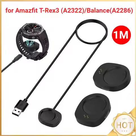 USB Charging Dock for Amazfit Balance A2286/ T-Rex 3 A2322 Cable Smart Watch Charger Magnetic Charge