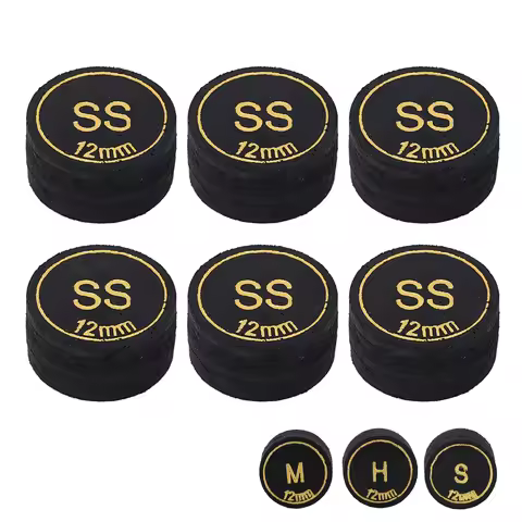 Pool Cue Tips Replacement 12mm Pool Billiard Cue Tips Black PU Material Compact for Billiard