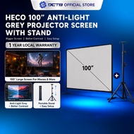 Heco 100” Inch Anti-Light Grey Projector Screen with Stand