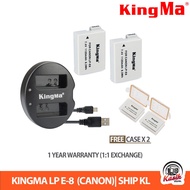 Canon LP E8  Kingma 2pcs Battery Pack + Charger Canon EOS 550D 600D 650D 700D LP E8