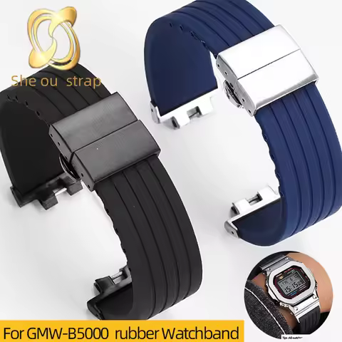 Men'S Silicone Watch Strap For Casio GMW-B5000 GM-B2100 MRG-B5000 G-shock Small Square Modified gmw-