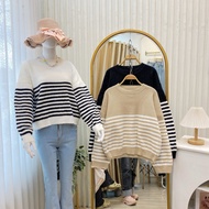 Striped Fur Knit Top