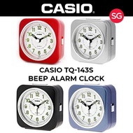 [SG BEST PRICE] CASIO Original TQ-143 Traveller Alarm Clock Beep LIGHTED WITH SNOOZE | Table Clock | (FREE BATTERY)