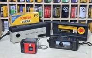 三部 110 菲林相機 + 過期Kodak 110菲林                                   懷舊玩具相機 收藏/新手入門