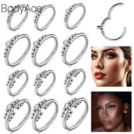 1 Pc Stainless Steel Nose Piercing 16G/18G/20G Nose Ring Opal Nose Clicker Septum Ring Lobe Earring 