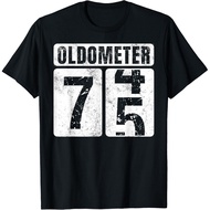 Oldometer 75 Shirt Vintage Funny 75Th Birthday Gift Idea T-Shirt