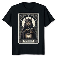Hermit Cat Tarot Card Graphic For Tarot Cat Lovers T-Shirt