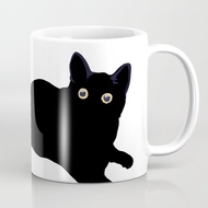 Black cat coffee cup coffee mug mug