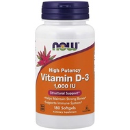 Now Foods Vitamin D3 1000IU 180 Soft Capsules [International Shipping] [Parallel Import]