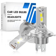 2PCS LED Headlight Bulb Fanless H4 6000k White 12-80V 26W High Beam Low Beam 1:1 Highlight Auto Lamp