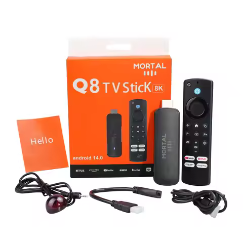 2026 New Mortal Q8 H313 Mini TV Stick Android 14.0 OS Smart TV Box 2GB 16GB Dual Wifi6 BT 5.0 4K HD 