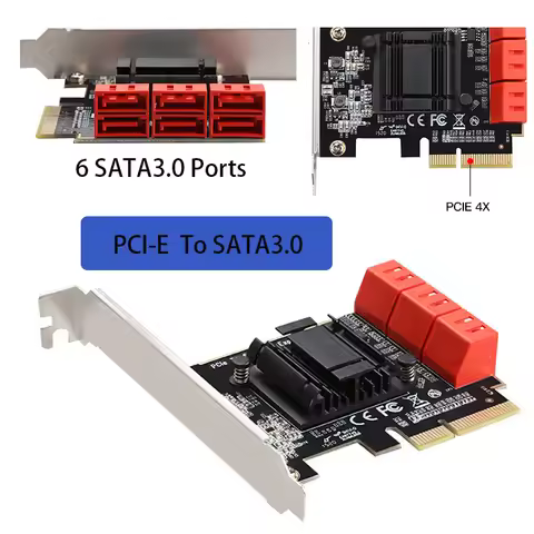 SATA 3.0 to PCIe Expansion Card Extender PCIe Converter PCI-E To SATA3.0 Card 6Gbps PCI-E Riser Card